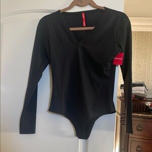 SPANX Black Long Sleeve Bodysuit